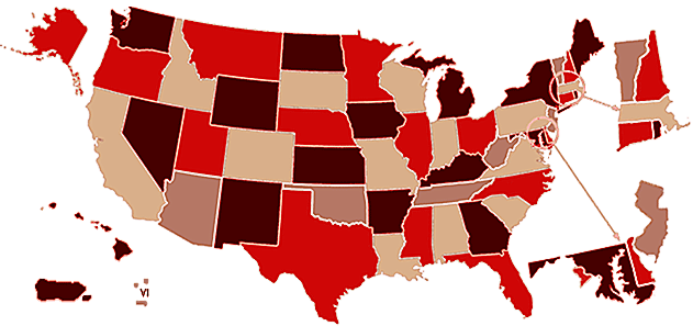 US Map for CLEStates