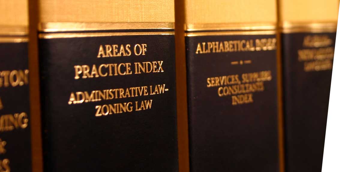 Law books on a shelf